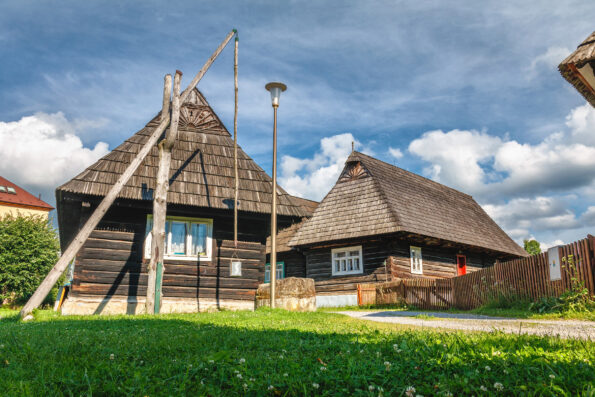 The peculiar village PODBIEL, lying in the north of Slovakia in the Orava region, "Bobrow Rally" (Roller), where the complex of original wooden log houses built in the 19th and early 20th century was preserved.