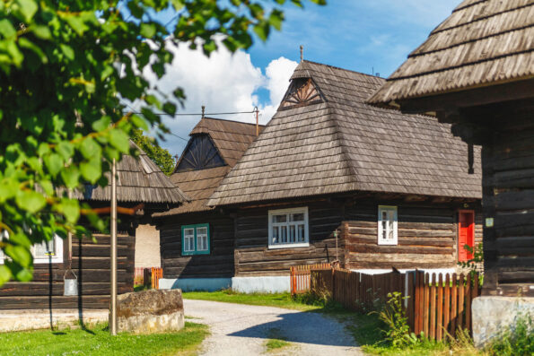 The peculiar village PODBIEL, lying in the north of Slovakia in the Orava region, "Bobrow Rally" (Roller), where the complex of original wooden log houses built in the 19th and early 20th century was preserved.