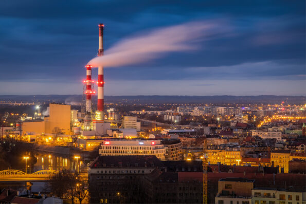 Wroclaw industry zone after the sunset